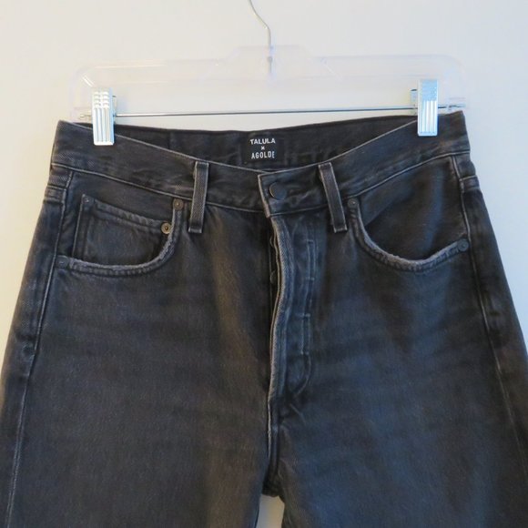 AGOLDE X ARITZIA TALULA High Rise Taper Jeans in Faded Black - Size US 25 - Picture 4 of 16